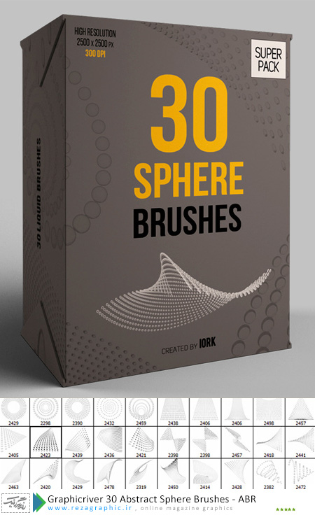 30 براش گوی انتزاعی برای فتوشاپ فتوشاپ گرافیک ریور-Graphicriver 30 Abstract Sphere Brushes | رضاگرافیک 
